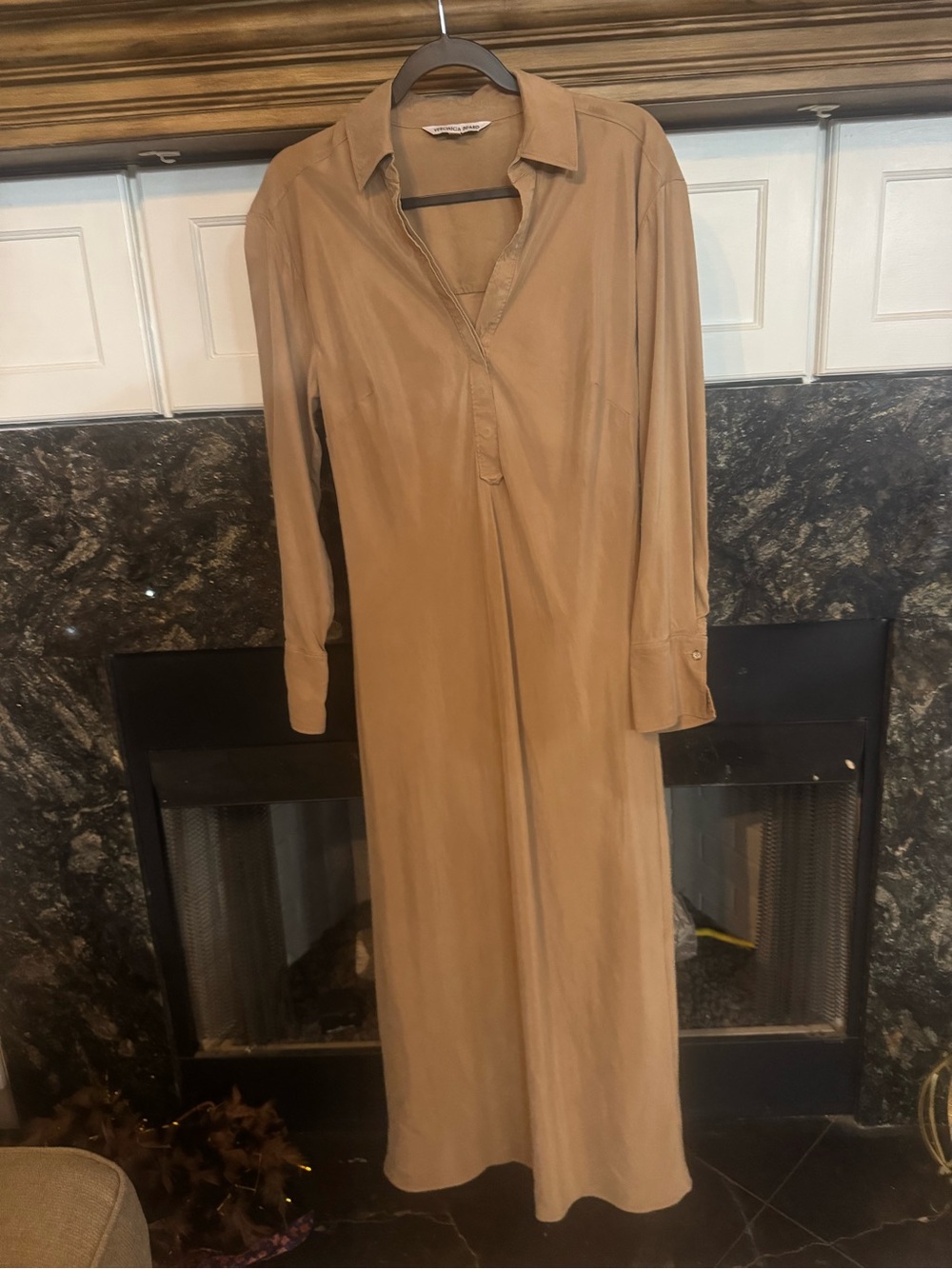 Veronica Beard Long Tan Shirt Dress